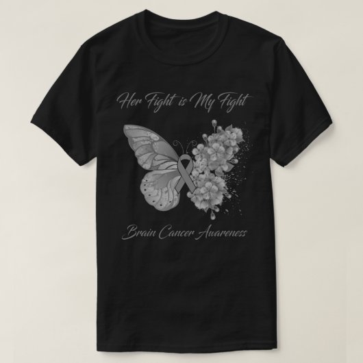 Butterfly Haar gevecht is mijn anti-hersenkanker-b T-shirt (Design voorkant)