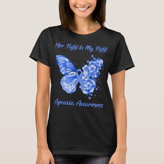 Butterfly Haar gevecht is mijn 'Fight Apraxia Awar T-shirt (Voorkant)