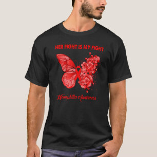 Butterfly Haar gevecht is mijn gevechten hemofilie T-shirt