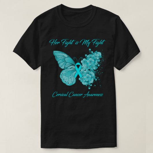 Butterfly Haar gevecht is mijn strijd tegen baarmo T-shirt (Design voorkant)