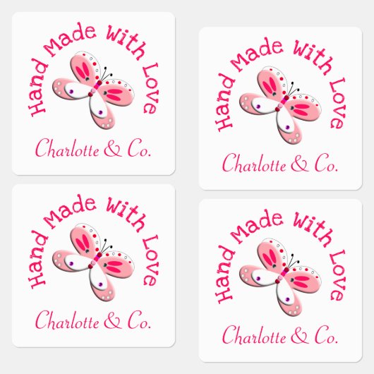 Butterfly Handgemaakt met liefdesproduct op maat Labels (Groep)