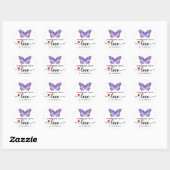 Butterfly Handgemaakt met Love Classic Round Stick Ronde Sticker (Vel)