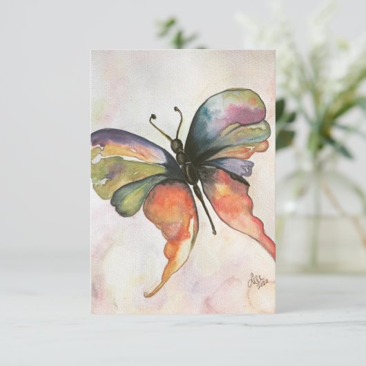 Butterfly Happat Hartelijk dank Bedankkaart (Staand voorkant)