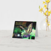 Butterfly Happiness Citaat Inspirerend Nota Kaart (Gele Bloem)