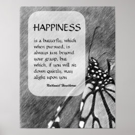 Butterfly Happiness Inspirerend Quote Poster