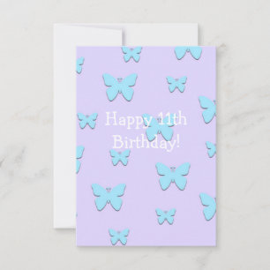 Butterfly Happy 11th Birthday Kaart