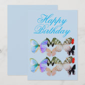 Butterfly Happy Birthday-kaart Bedankkaart (Voorkant / Achterkant)