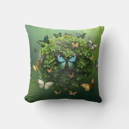 Butterfly Harmony Nature Sphere Throw Pillow Kussen (Voorkant)