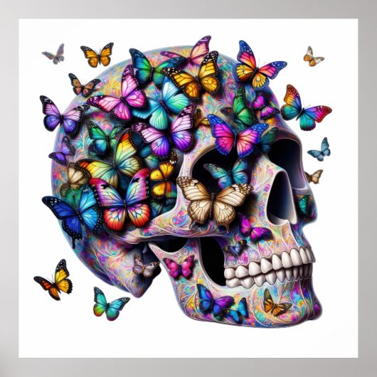Butterfly Harmony Skull Poster (Voorkant)