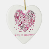 butterfly hart behaalt overlevende borstkanker awa keramisch ornament (Rechts)
