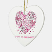 butterfly hart behaalt overlevende borstkanker awa keramisch ornament (Links)