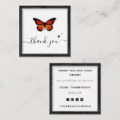 Butterfly Hartelijk dank en Afbeelding rand Lijst Vierkante Visitekaartje (Voorkant / Achterkant)