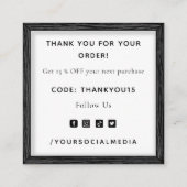 Butterfly Hartelijk dank en Afbeelding rand Lijst Vierkante Visitekaartje (Achterkant)