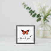 Butterfly Hartelijk dank en Afbeelding rand Lijst Vierkante Visitekaartje (Staand voorkant)