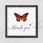 Butterfly Hartelijk dank en Afbeelding rand Lijst Vierkante Visitekaartje (Voorkant)