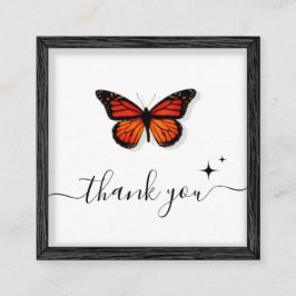 Butterfly Hartelijk dank en Afbeelding rand Lijst Vierkante Visitekaartje