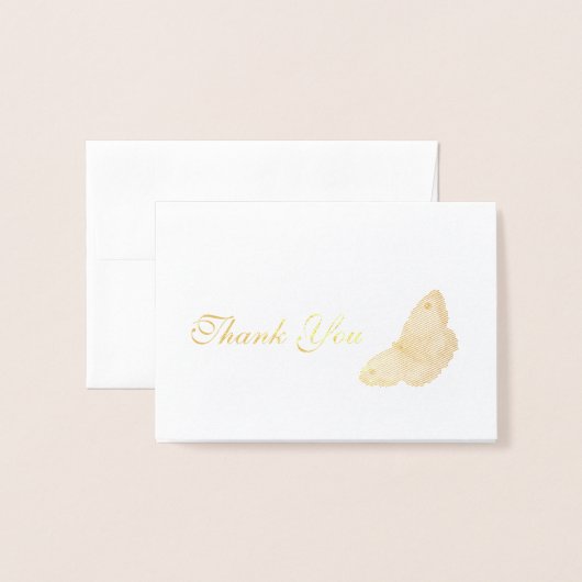 Butterfly - Hartelijk dank Folie Kaarten (Voorkant met envelop)