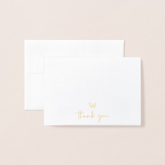 Butterfly Hartelijk dank Folie Kaarten (Voorkant met envelop)