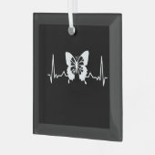 Butterfly-hartslag Glas Ornament (Voorkant links)
