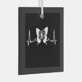 Butterfly-hartslag Glas Ornament (Voorkant Rechts)