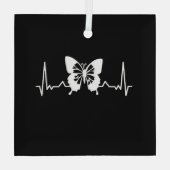 Butterfly-hartslag Glas Ornament (Achterkant)