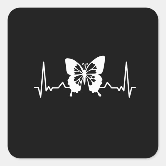 Butterfly-hartslag Vierkante Sticker (Voorkant)