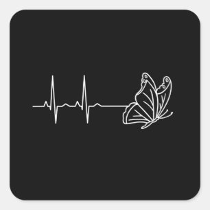 Butterfly-hartslag Vierkante Sticker