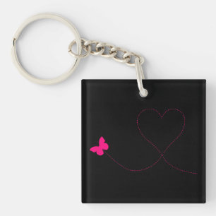 Butterfly Heart AcrylSleutelhanger Sleutelhanger