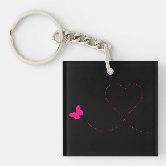 Butterfly Heart AcrylSleutelhanger Sleutelhanger (Voorkant)