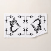"Butterfly & Heart" Bath Towell Set Bad Handdoek (Handdoek)