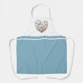 Butterfly Heart Blauw Wit All-Over Print Schort (Voorkant)