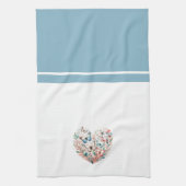 Butterfly Heart Blauw Wit Theedoek (Verticaal)