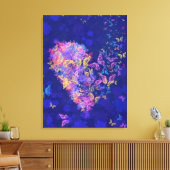 Butterfly Heart Canvas Print Love - Painting (Insitu (Woonkamer))