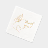 Butterfly Heart Dank u Folie Servetten (Links)