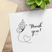Butterfly Heart Dank u Rubberstempel