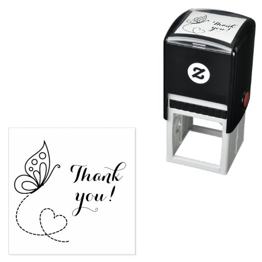 Butterfly Heart Dank u Zelfinktende Stempel (In situ)