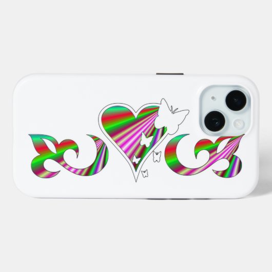 Butterfly Heart en Lily Rainbowart Case-Mate iPhone Case (Achterkant (horizontaal))