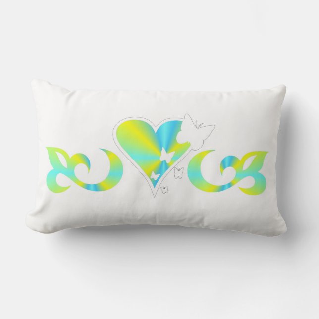 Butterfly Heart en Lily Rainbowart Kussen (Voorkant)