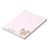 Butterfly Heart Feminine Pastel Roze Script Name Notitieblok (Linkerzijde)