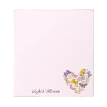 Butterfly Heart Feminine Pastel Roze Script Name