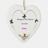 Butterfly Heart, gepersonaliseerd versieringsmidde Keramisch Ornament (Rechts)