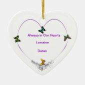 Butterfly Heart, gepersonaliseerd versieringsmidde Keramisch Ornament (Voorkant)