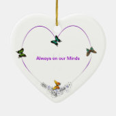 Butterfly Heart, gepersonaliseerd versieringsmidde Keramisch Ornament (Achterkant)