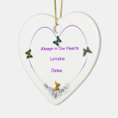 Butterfly Heart, gepersonaliseerd versieringsmidde Keramisch Ornament (Links)