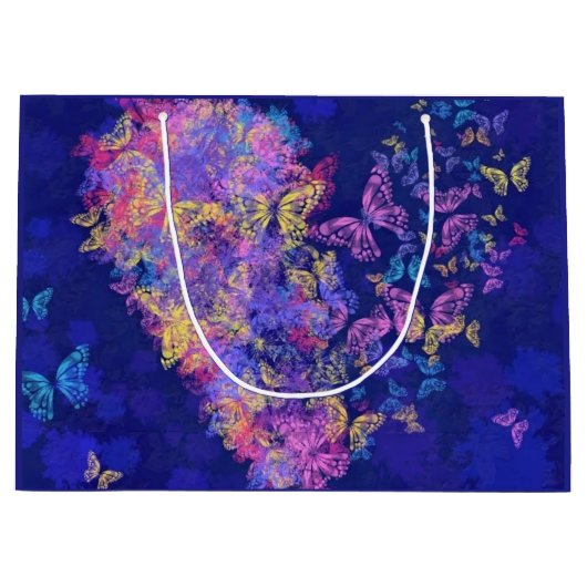 Butterfly Heart Gift Bag Groot Cadeauzakje (Voorkant)