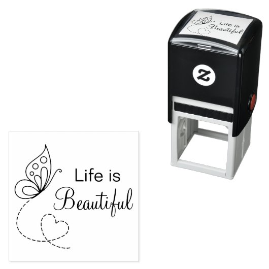 Butterfly Heart - Het leven is prachtig Zelfinktende Stempel (In situ)