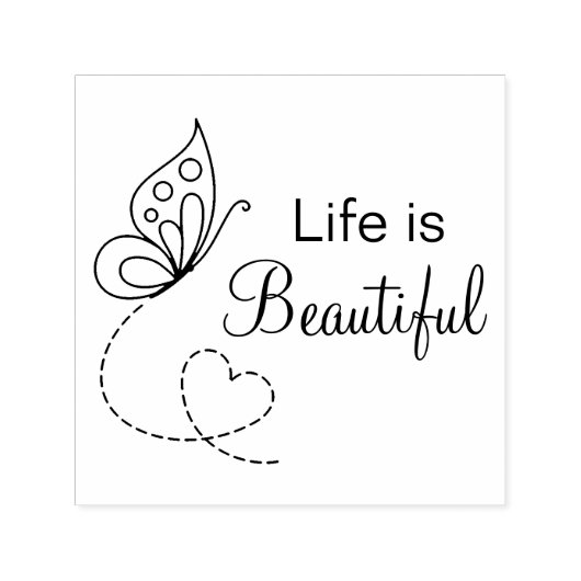 Butterfly Heart - Het leven is prachtig Zelfinktende Stempel (Design)