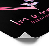 Butterfly Heart I'm a Survivor Breast Cancer AWare Poster (Hoek)