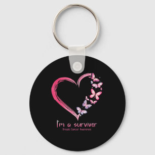 Butterfly Heart I'm a Survivor Breast Cancer AWare Sleutelhanger