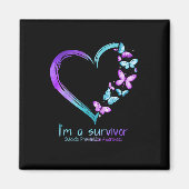 Butterfly Heart I'm a Survivor Suicide Prevention Magneet (Voorkant)